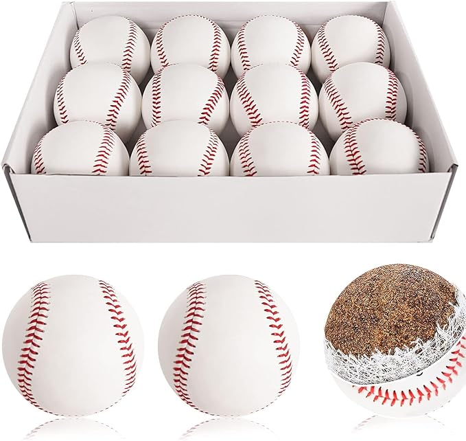 GKK Baseball 12 Pack Balls Training Baseballs 9 inch TeeBall Safety Baseballs by GKKSPORT
