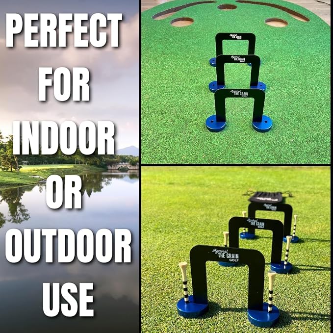 Golf Putting Gate 3 Pack with 6 Tees & Detachable Bases - Image 3