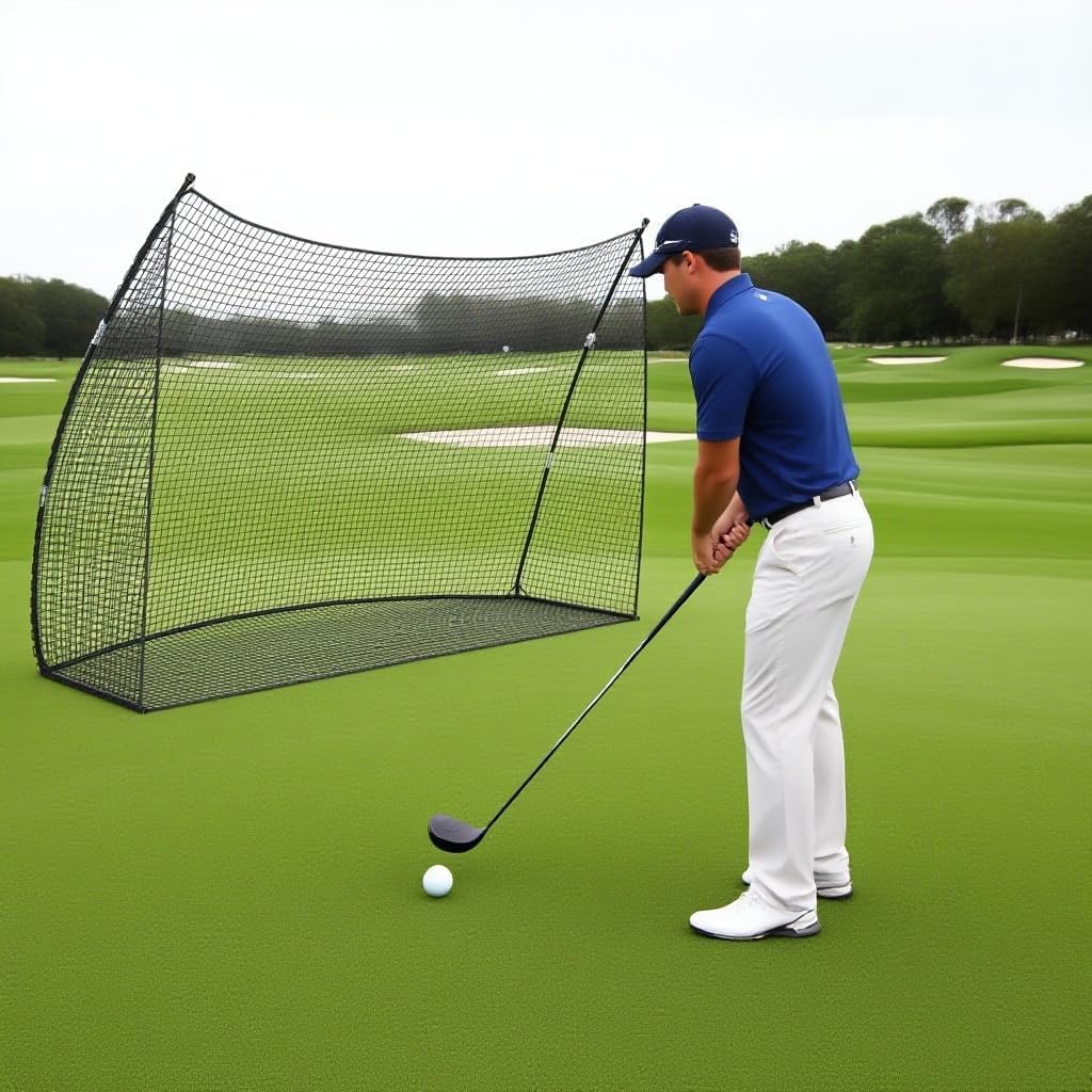 10x7ft Golf Net, Portable Golf Practice Hitting Net for Backyard, Training Equipment with Carry Bag for Swing Chipping Training, Ideal for Outdoor Indoor