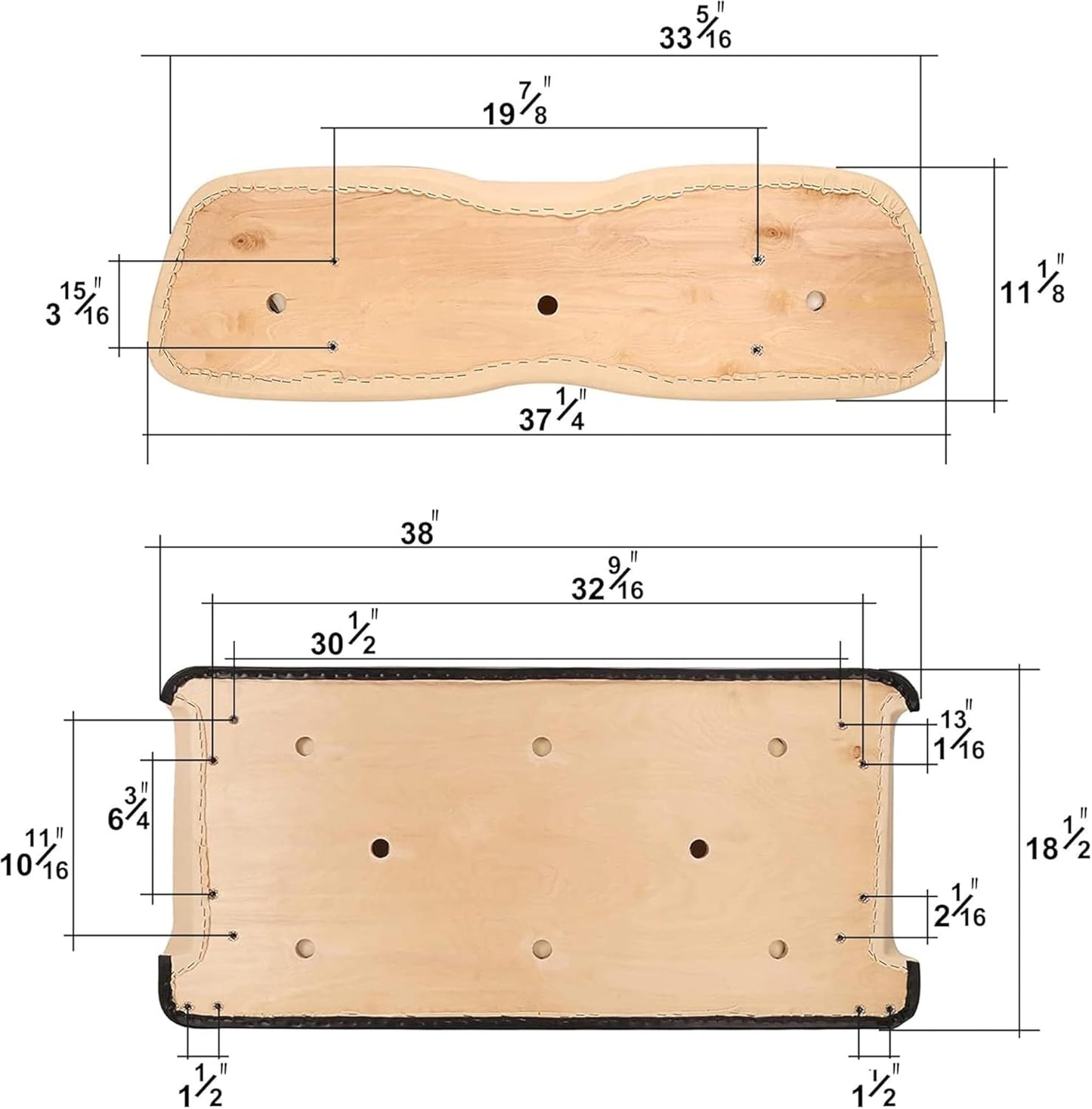 Huskey Parts Company Golf Cart Seat Cushion, Beige Color Front Bottom Seat for Club Car DS 2000 to 5 & Up, Golf Cart Front Seat Replacement with Mounting Hardware & Hinges