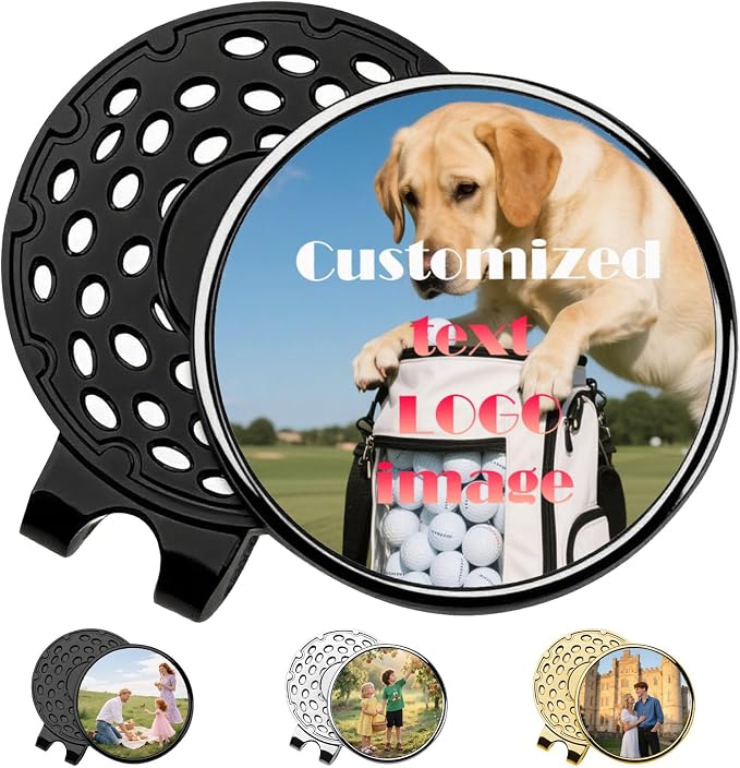 Custom Golf Ball Marker with Magnetic Hat Clip, Personalized Golf Ball Marker by Custom
