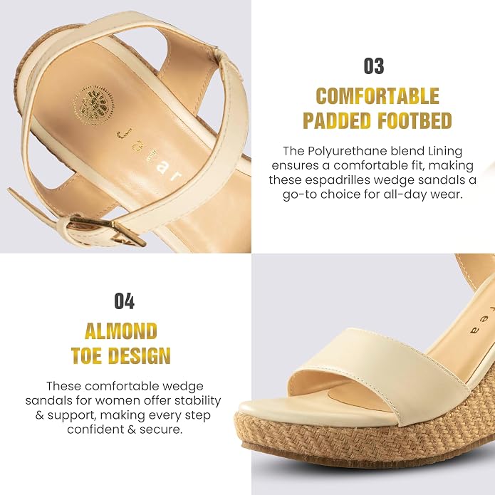 JATAREA Leather Wedge Sandals for Women | Women's Sandals Perfect for Summer - Image 5