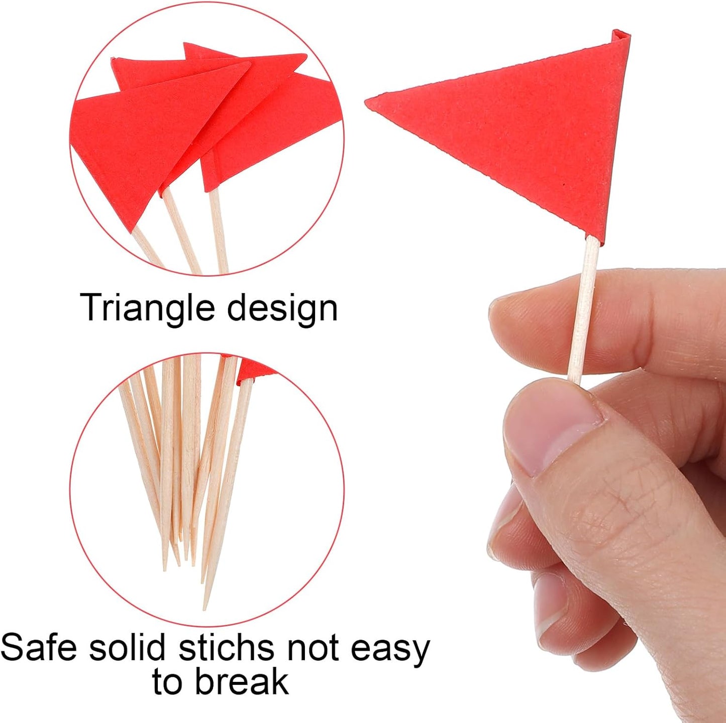 100 Pcs Red Flags Cupcake Topper Sticks, Golf Mini Flag Toothpicks Masters Party Decorations Blank Cupcake Toppers Toothpicks for Appetizers