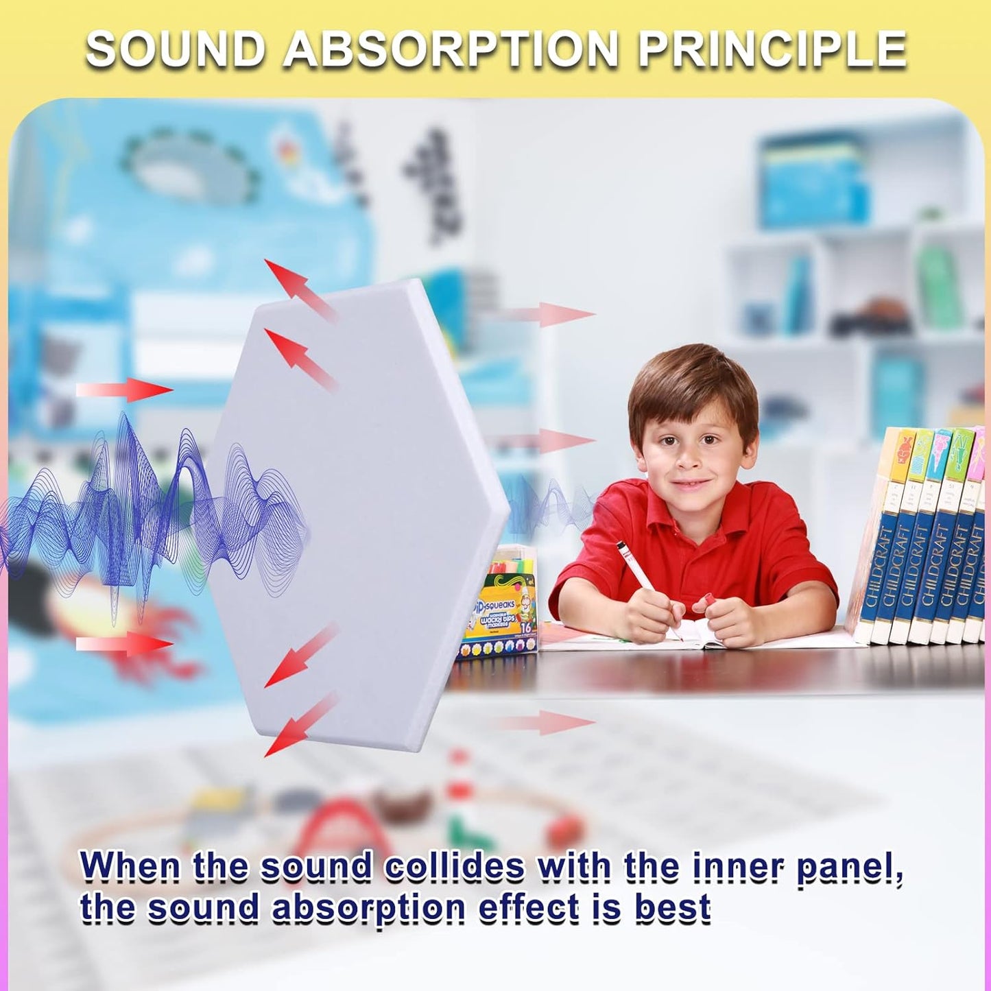 18 Pack Self-adhesive Acoustic Panels Soundproof Wall Panels 12"X10"X 0.4" Sound Absorbing Panel for Decoration Sound Deadening Panels Acoustic Treatment Panel For Home Office（White Hexagonal Design）