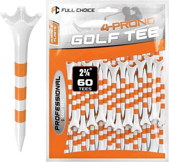 Professional Plastic Golf Tees 100 Pack, Enhanced Durability & Stability by FULLCHOICE