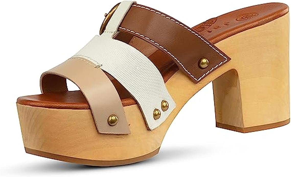 JATAREA Leather Wedge Sandals for Women | Women's Sandals Perfect for Summer by JATAREA