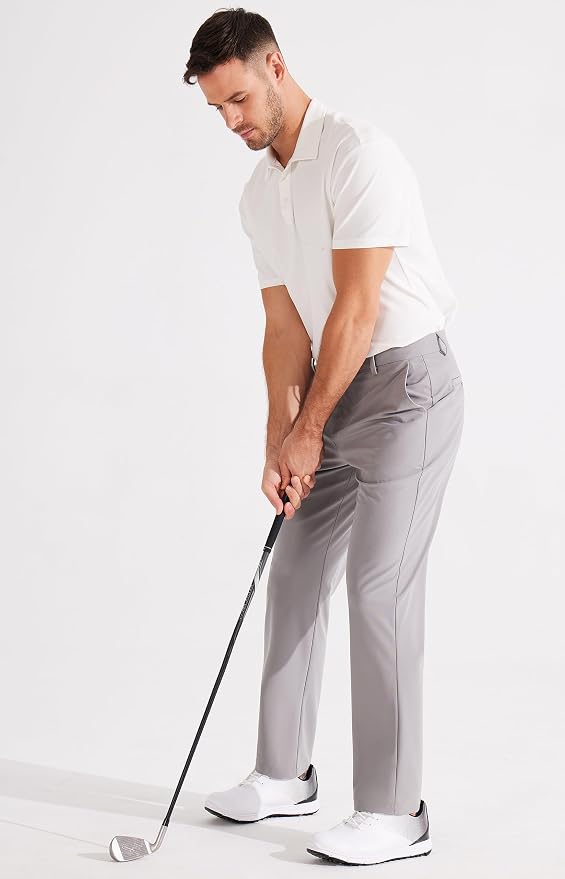 Libin Men's Golf Pants Classic Fit Flat Front Work Dress Pants 29" 31" 33" - Image 5