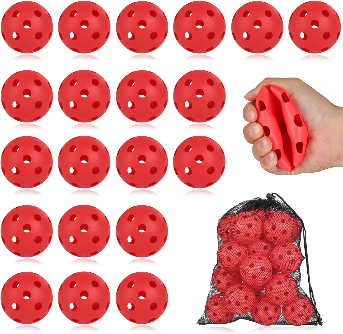 20 Pack Plastic Baseballs 9 Inch Practice Baseballs Softball, Baseballs for Hitting and Pitching Practice - Soft and Lightweight Limit Flight Balls for Training and Softball Games