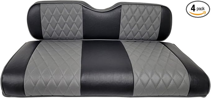Huskey Parts Company 4PCS Charcoal Gray Golf Cart Seat Cover Diamond Stitching by HuskeyPartsCompany
