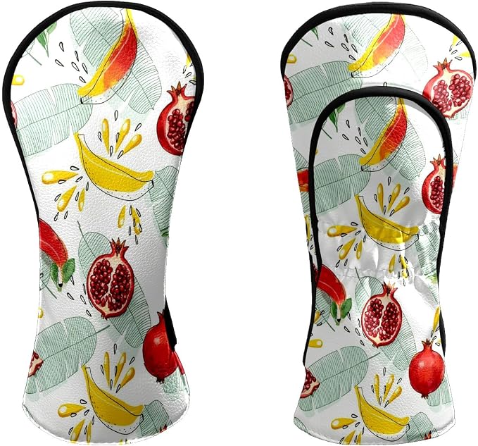 Premium Leather Golf Club Headcovers, Mango Pattern Fits Driver Hybrid Fairway by Unknown