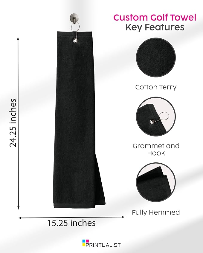 Custom Golf Towel for Golf Bags, Balls - Image 2