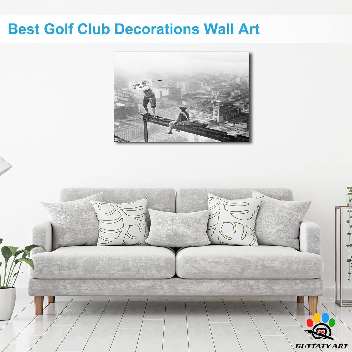 GUTTATY Golf Wall Art, Vintage Golf Pictures Posters Canvas Print Wall Decor for Golfer's Man Cave Home Ofice Ready to Hang (24x36 Inches)