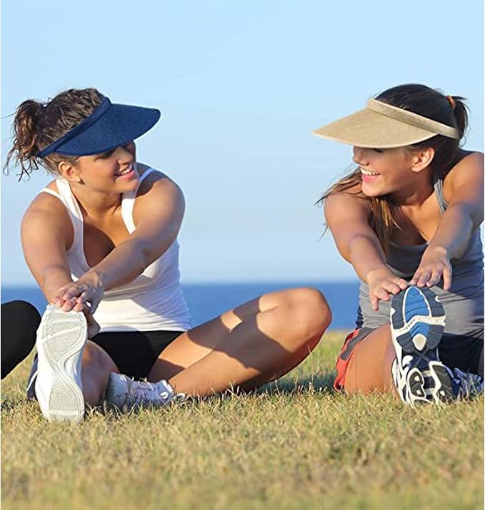 Cloth Covered Slip-On Visor for Women, Adjustable Cap Sports Sun Visors for Men - Image 4