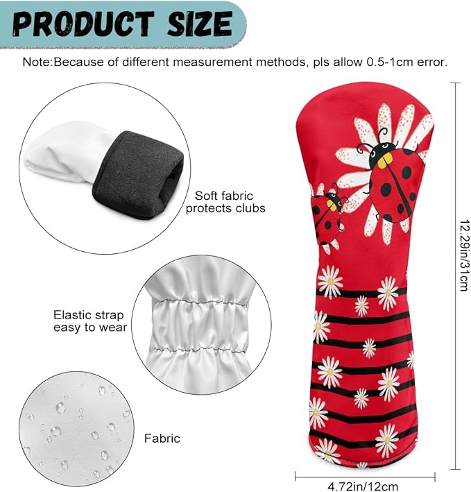 Golf Club Head Covers for Club Protective, Waterproof PU Leather Driver Fairway - Image 6