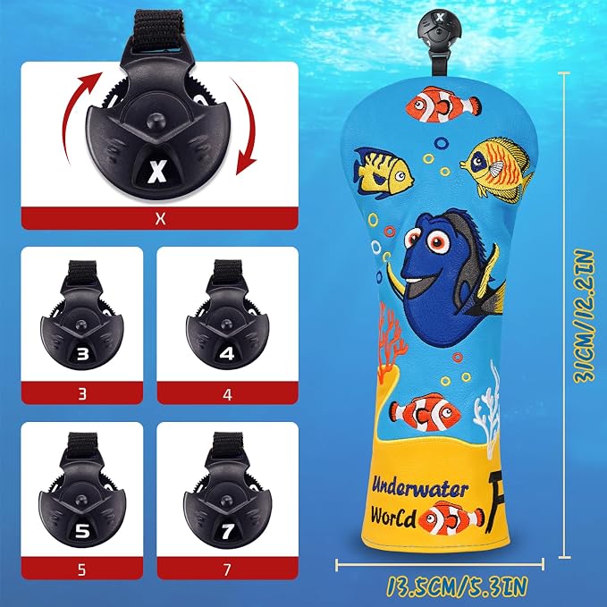 Golf Club Head Covers, Underwater World Driver Headcover Hybrid Headcover - Image 4