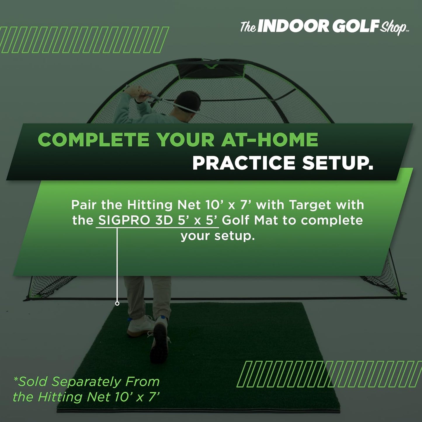 Hitting Net with Target Knotless Golf Net for Indoor and Outdoor Practice - Arrives Ready to Assemble and Use