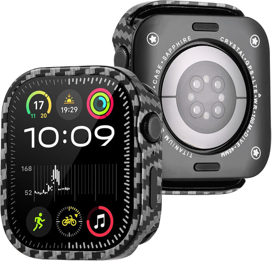 Bumper Cover for Apple Watch Series 11/10 46mm Case Built-in Screen Protector, Straight Edge Rugged Protective Metal Case with Back Frame, Rugged Shockproof Cover for iWatch 46mm