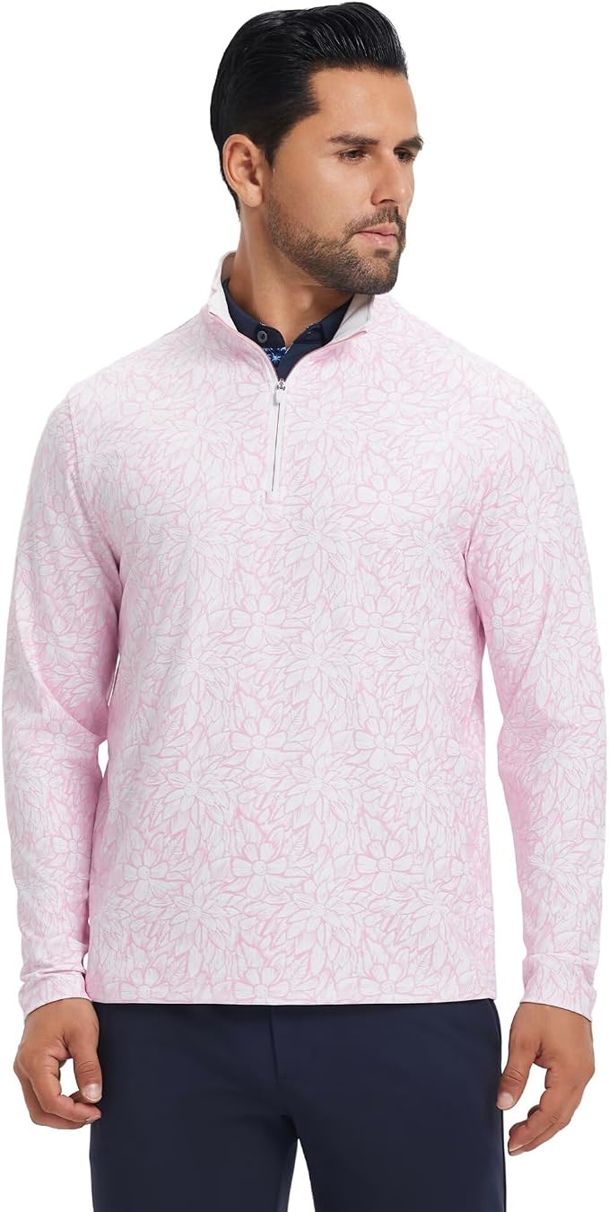M MAELREG Quarter Zip Golf Pullover Men Dry Fit Long Sleeve Performance Wicking - Image 2