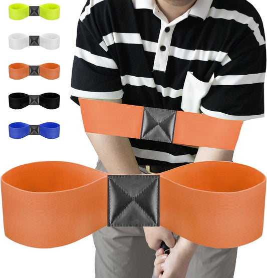 Golf Swing Training Aid-Elastic Arm Gesture Corrector Belt for Beginners,Portable Dual-Shoulder Design for Smoother Swings.Golf Accessories for Practice-Strength,Tempo Training.