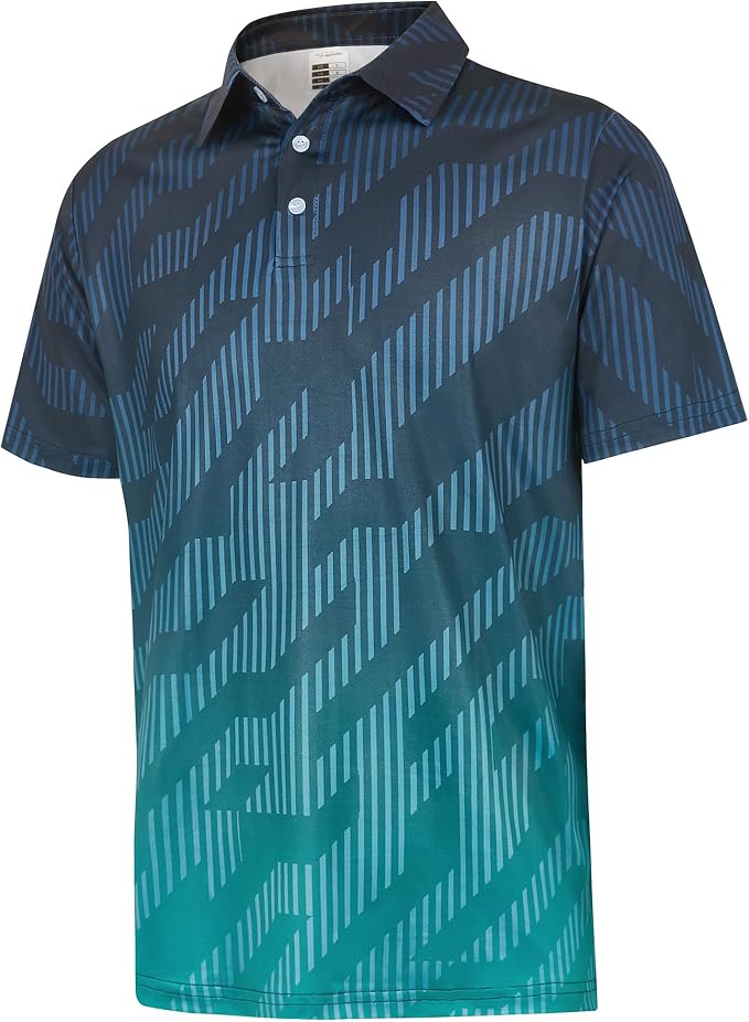 zeetoo Men's Polo Shirts Hawaiian Golf Polos Shirts Short Sleeve Performance by zeetoo