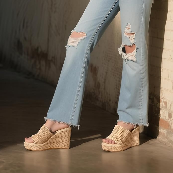 VICKI·VICKI Wedges for Women Platform Sandals Wedge Heels for Sandals - Image 4