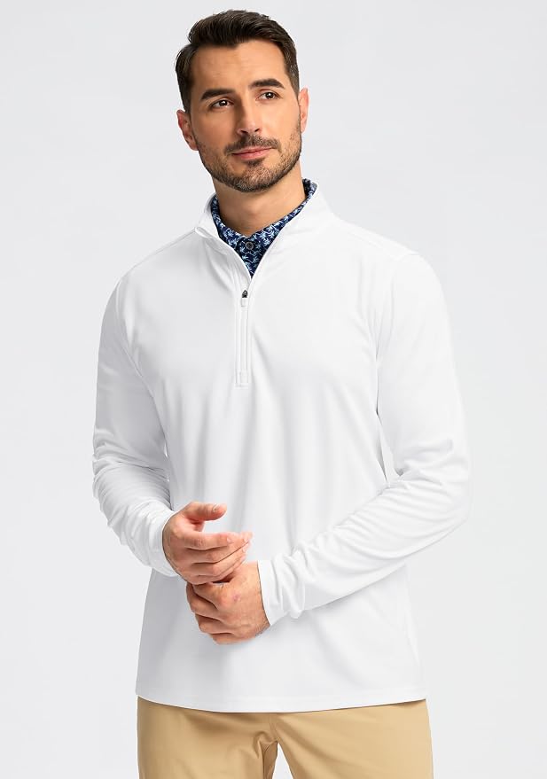 Obla Golf Quarter Zip Pullover for Men Mock Neck Sweatshirt Lightweight Sun - Image 2