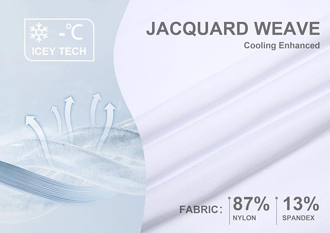 Esabel.C Jacquard Golf Shirts for Men Moisture Wicking Short Sleeve Performance - Image 4