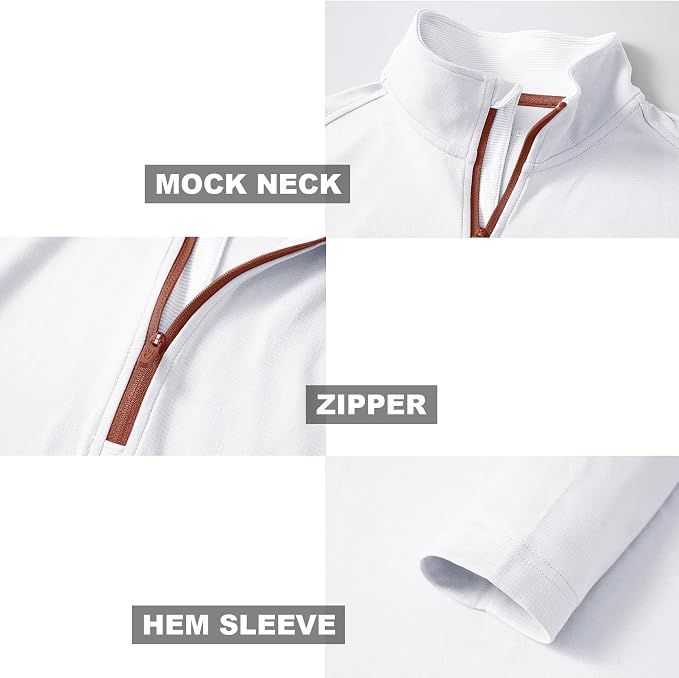 M MAELREG Quarter Zip Golf Pullover Men Dry Fit Long Sleeve Performance Wicking - Image 2