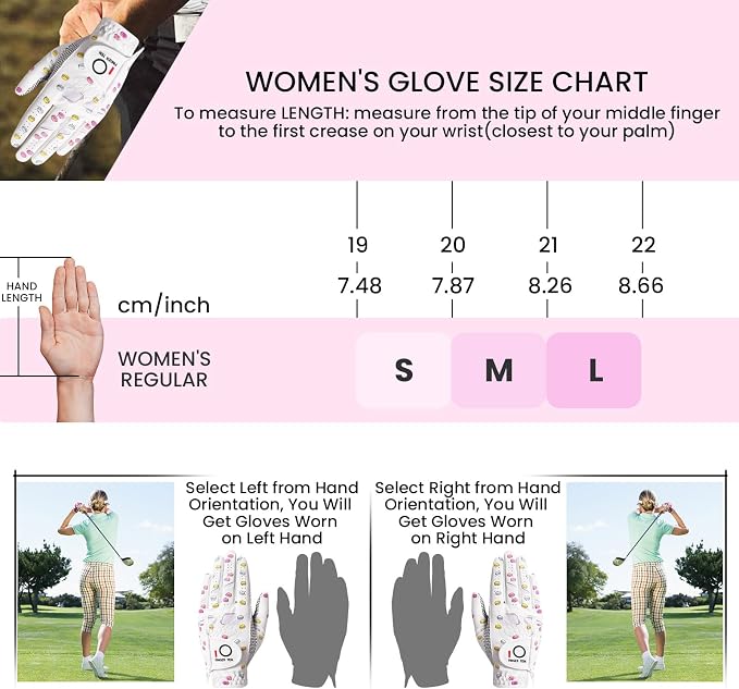 FINGER TEN Ladies Golf Gloves Left Right Hand 1 Pack, Golf Glove - Image 6