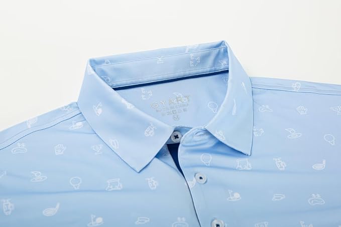 Mens Golf Shirts Quick Dry Moisture Wicking Casual Short Sleeve Performance - Image 2