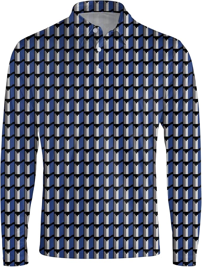 Men's Long Sleeve Golf Shirt Quick Dry 3 Button Work Fishing Outdoor Casual - Image 3