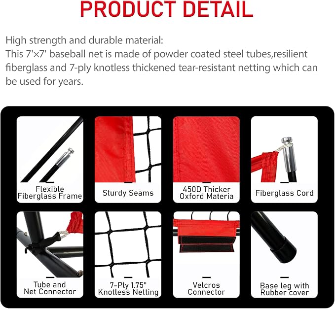 7×7FT Baseball net, Pitching net - Image 4