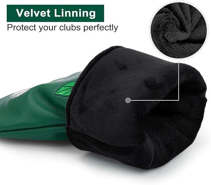 Golf Club Covers Driver Headcovers Fairway 3 Wood Headcover Hybrid Cover Faux - Image 5