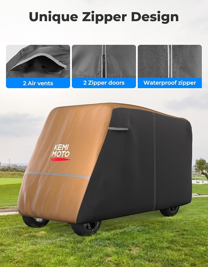 KEMIMOTO Golf Cart Cover, 2/2+2/4/4+2/6/6+2/8 Passenger Heavy Duty Golf Cart - Image 4