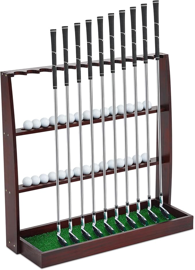Lenwen Golf Putter Stand Wooden Display Rack Golf Club Holder Stand by Lenwen
