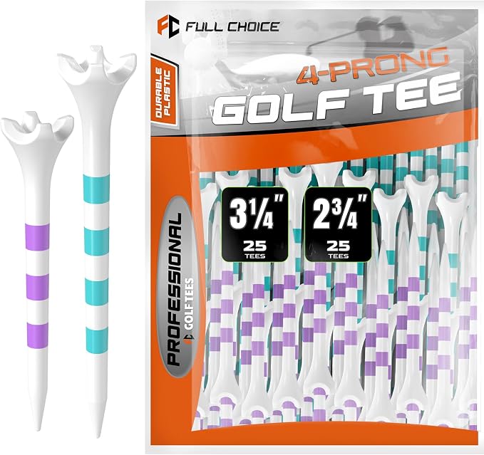 Professional Plastic Golf Tees 100 Pack, Enhanced Durability & Stability by FULLCHOICE