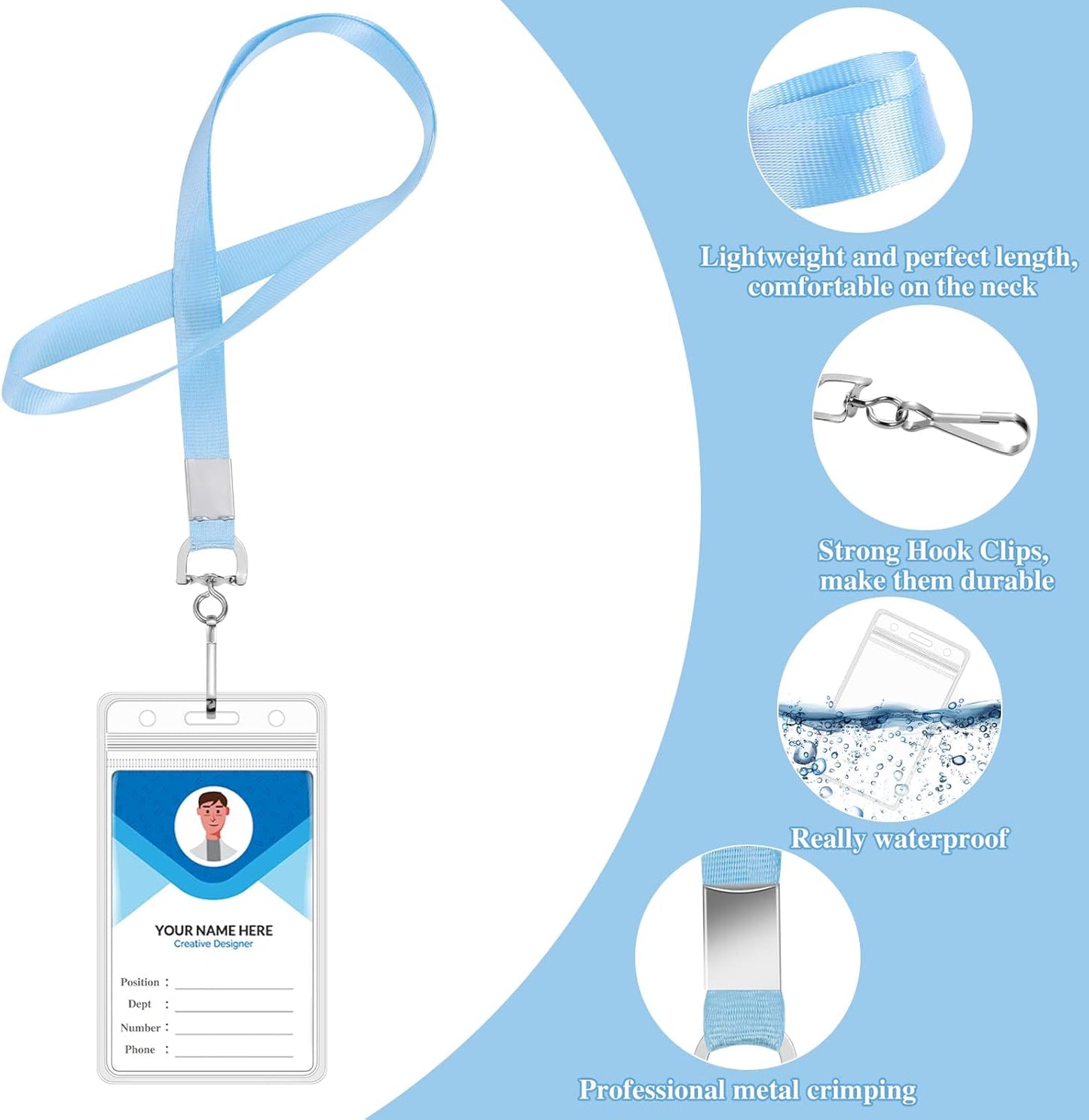 24 Pack Lanyards for ID Badges Cruise Lanyard for Ship Cards with Waterproof ID Badge Holder Cruise Essentials 2025 (12 Colors)