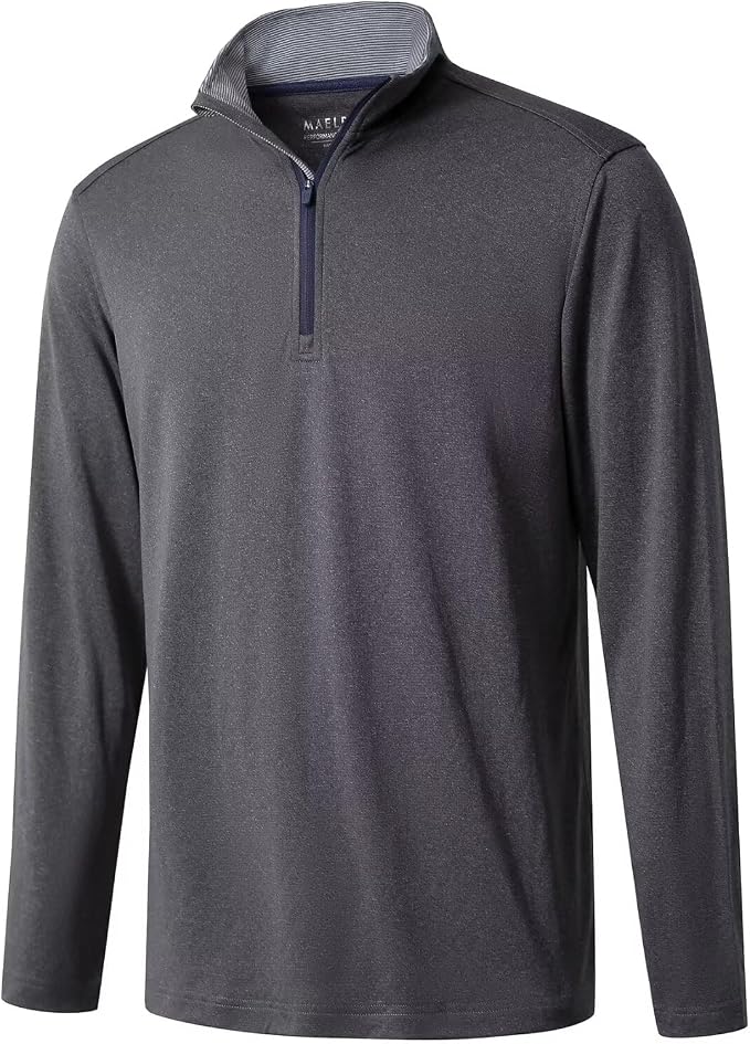 M MAELREG Quarter Zip Golf Pullover Men Dry Fit Long Sleeve Performance Wicking by MAELREG