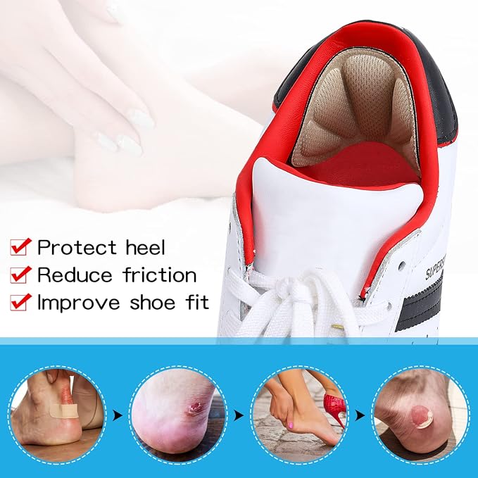 Back of Heel Cushion Pads, Adhesive Heel Grips Inserts - Image 2