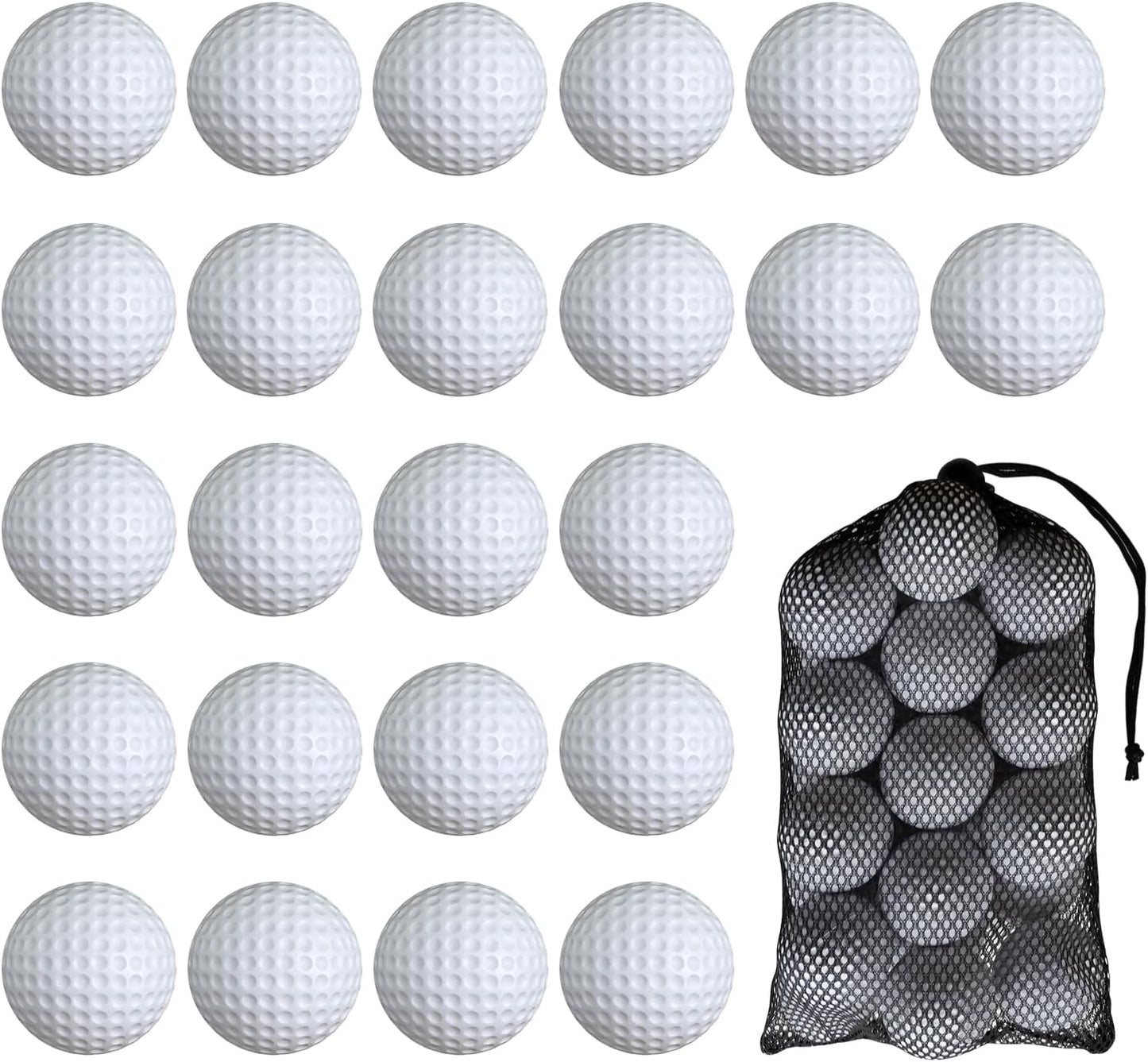24 Pack Foam Golf Practice Balls,Practice Golf Balls for Backyard,Realistic Feel and Limited Flight Soft Golf Balls for Indoor or Outdoor Training