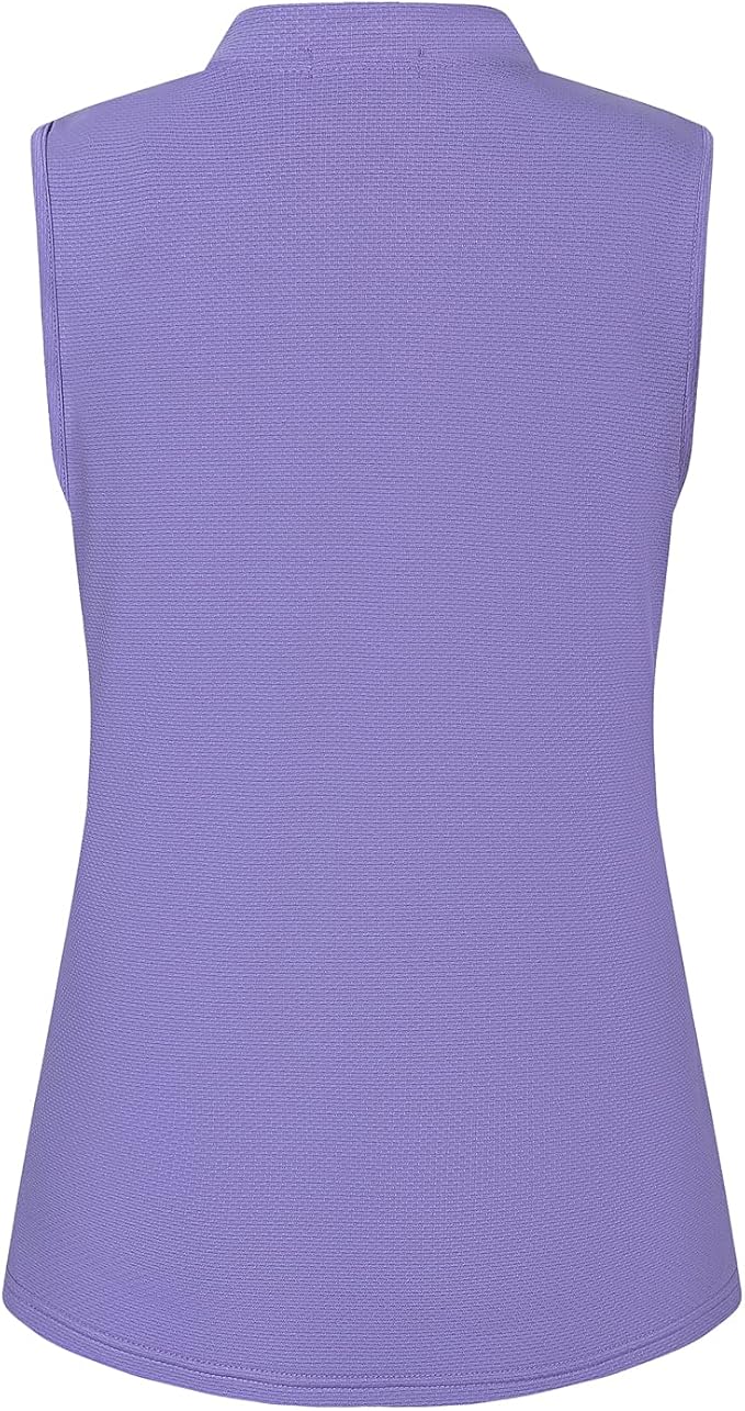 Womens Sleeveless Golf Polo Shirts Lightweight Tennis Sport Tops - Image 2