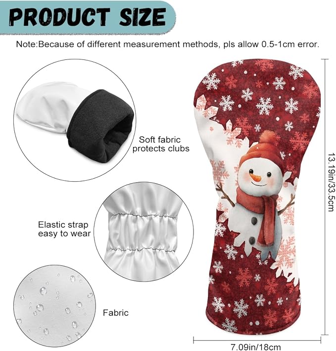 Golf Club Head Covers for Club Protective, Waterproof PU Leather Driver Fairway - Image 6