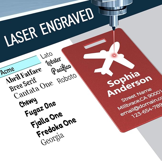 4 Personalized Metal Luggage Tags - Image 4