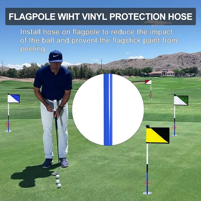 Golf Flagstick 3ft, Golf Flag Hole Cup Set Double-Sided Putting Green Flags - Image 5