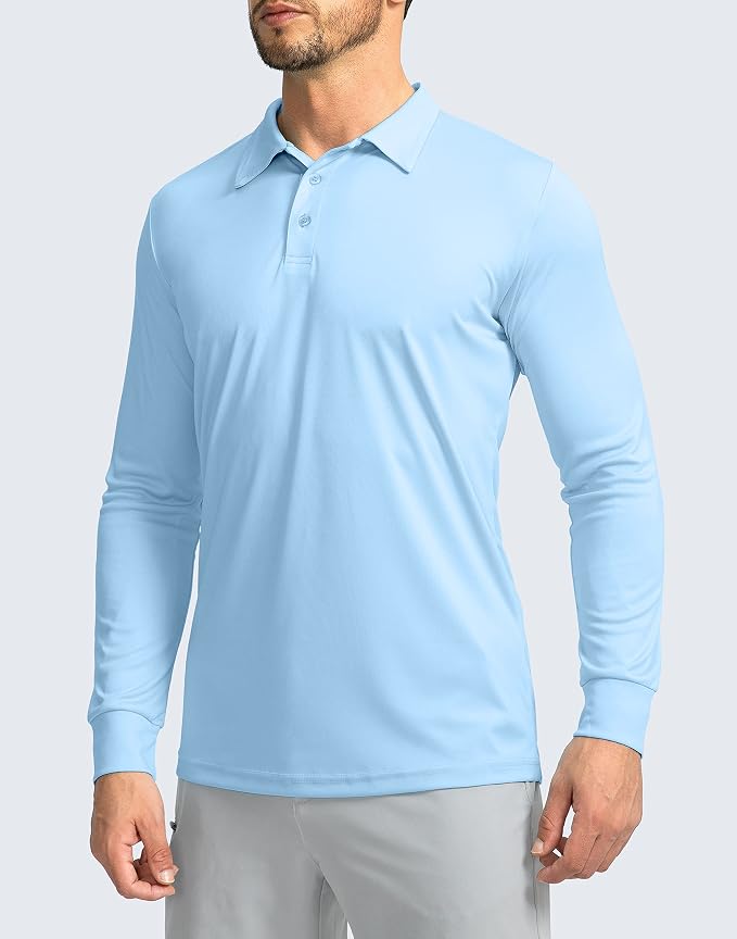Men's Polo Shirt Long Sleeve Golf Shirts Lightweight UPF 50+ Sun Protection - Image 5