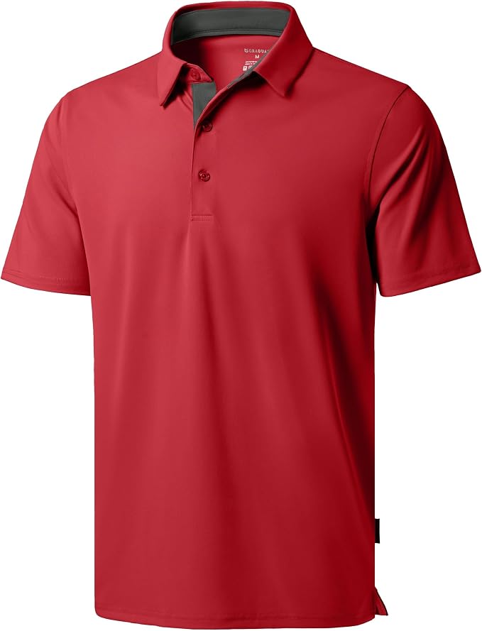 Men's Golf Shirts Dry Fit Moisture Wicking Performance Short Sleeve Collared by GGradual