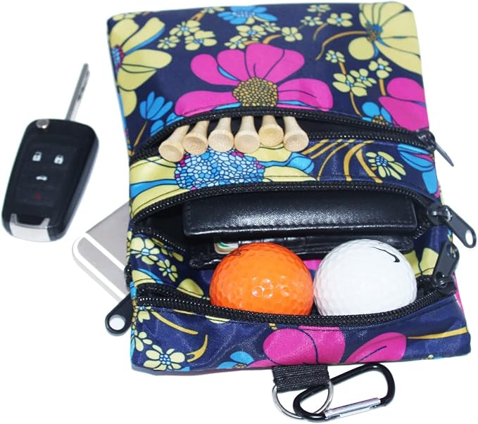 Golf valuables Pouch, Zipper Golf Ball Bag - Image 4