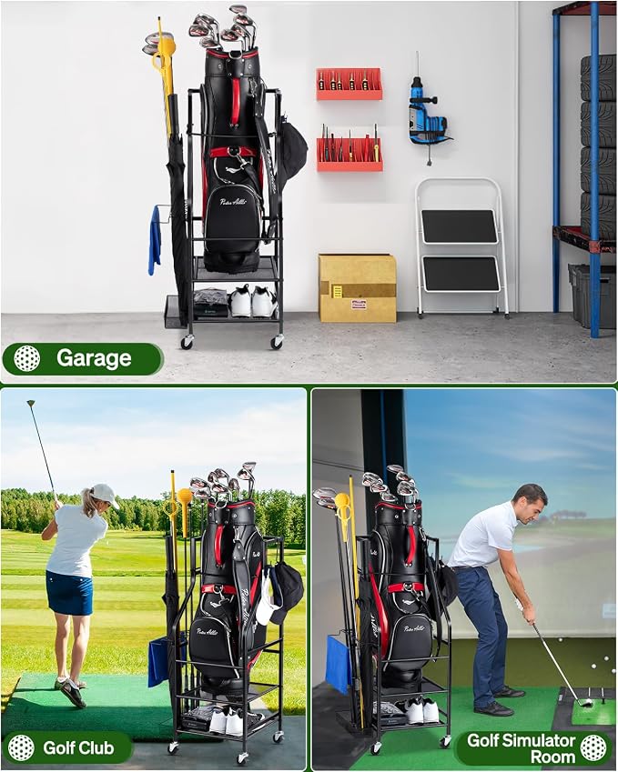 Golf Bags Storage Garage Organizer - Image 2