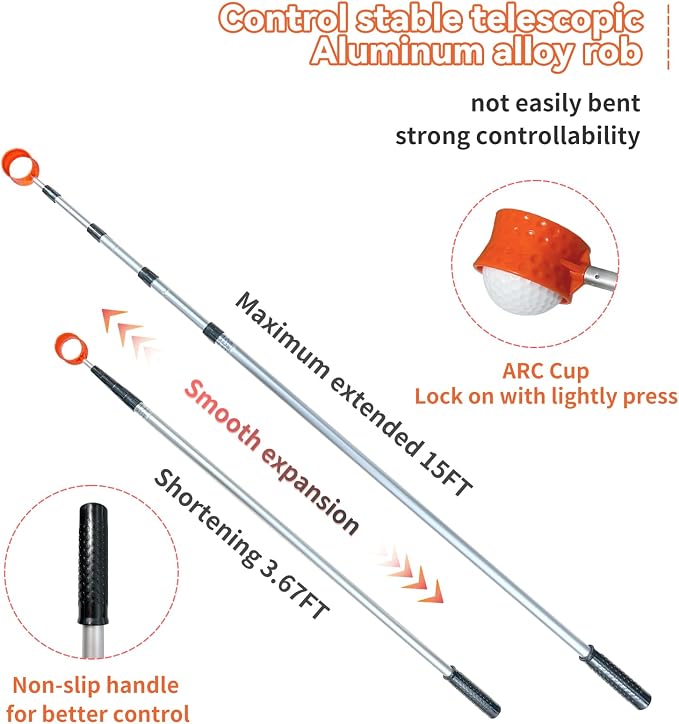 SPEENSUN Golf Ball Retriever Telescopic, Golf Ball Water Retriever, Max 15Ft - Image 3