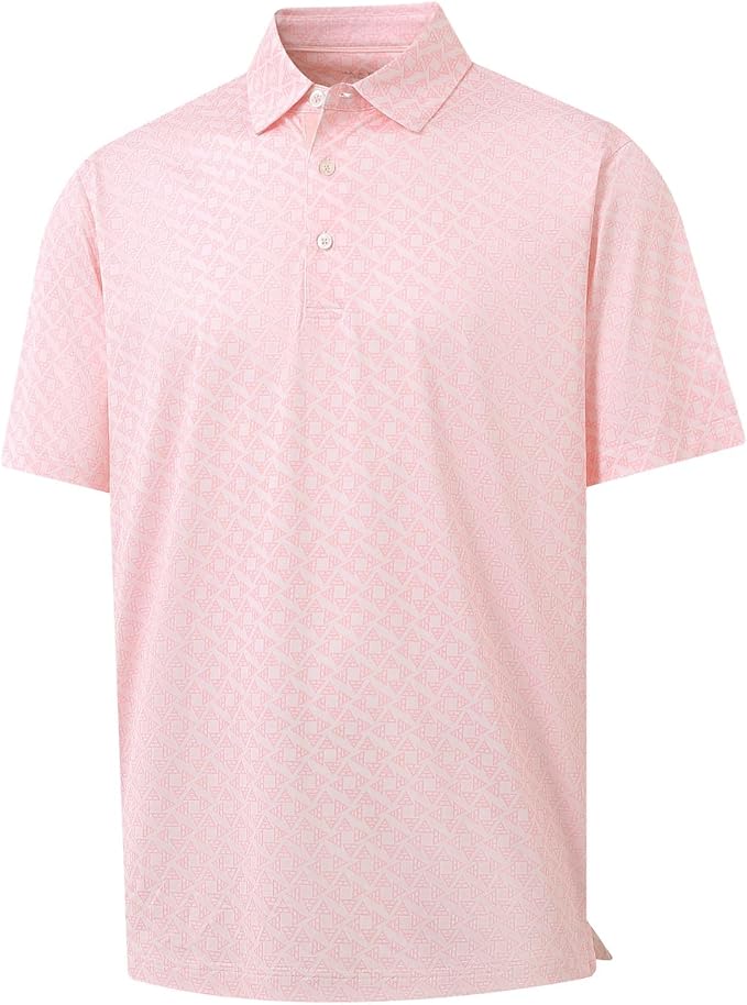 Golf Shirts for Men Dry Fit Short Sleeve Print Performance Moisture Wicking by MAELREG